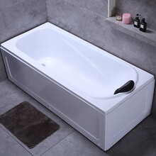 亚克力独立式双裙边冲浪恒温按摩家用长方形浴缸1.2小户型 空缸-左裙 ~1.4m