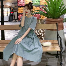 敏潮格伦孕妇装夏装新款短袖韩版中长款孕妇连衣裙时尚夏季孕妇裙子夏 图片色 XL
