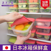 Sanada Seiko日本进口塑料保鲜盒水果密封盒冰箱冰冻收纳盒子长方形食品盒大微波炉饭盒小 红色300ml*3个装