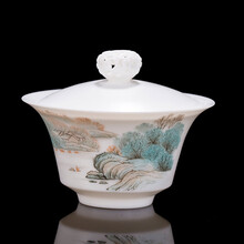 古垚（guyao）/许瑞卿手工德化白瓷盖碗 景德镇手绘薄胎茶碗 陶瓷泡茶/初秋