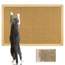 哈宝哈贝 优质剑麻猫抓垫猫抓板猫睡垫凉席加厚耐磨脚垫窝垫大号 防猫抓保护沙发猫咪磨爪玩具 40*60CM(窄布包边)