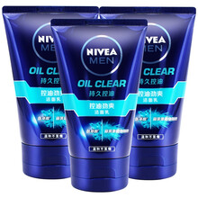 妮维雅男士控油劲爽洁面乳控油痘洗面奶膏深层清洁收缩毛孔补水清爽保湿 3瓶