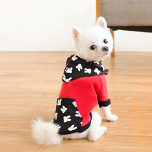 InnoPet狗狗衣服秋装猫咪泰迪秋冬装带帽帽衫比熊博美小型犬幼犬法斗小狗宠物秋冬 (秋冬)满版兔子口袋 1号XS(建议2-3斤背长20胸围32)