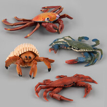 澄可 儿童仿真海洋动物模型八爪鱼海龟摆件乌龟仿真塑胶实心海底螃蟹寄居蟹中华鲎玩具生日六一礼物 螃蟹4款