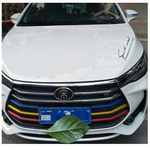 比亚迪秦宋pro宋MAX改装中网三色装饰贴条L3前脸进气格栅中网改色 深蓝黄红（三条）