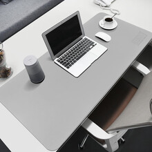BUBM 鼠标垫超大号办公室桌垫笔记本电脑垫键盘垫书桌写字台桌面垫吃鸡绝地求生垫子简约定制加大号灰+金属银