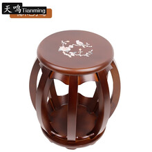 2020新款古筝圆凳古筝凳子实木古筝圆凳素面款印花款古筝琴凳结实耐用 楠木色小鸟款