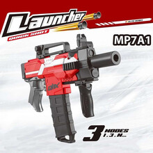 儿童玩具枪绝地求生M416MP5冲锋抢突击步抢AK47软弹枪玩具吸盘泡沫子弹可射击连发下拱弹礼物男 MP7微冲圣诞红【送全息+手电+60软弹】