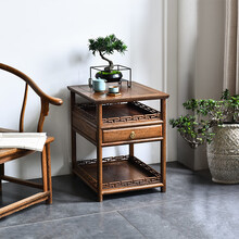 青龙韵阁红木家具非洲鸡翅木（学名：非洲崖豆木）实木简约迷你小茶几茶桌沙发边几中式纯实木茶几桌 小长城茶几