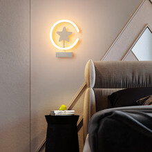 VVS美学灯 客厅轻奢水晶壁灯简约后现代卧室床头背景墙创意过道楼梯装饰壁灯灯具 壁灯款金色18*8*23cm单色白光