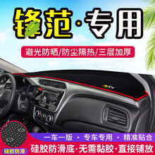 专用于本田锋范中控仪表台避光垫内饰改装车内工作遮阳防晒隔热装饰 15-19款锋范【前窗垫】红边