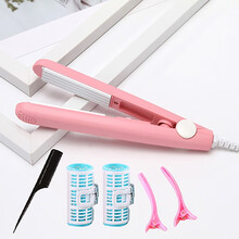 途美丝 小夹板女麦穗玉米烫电夹板蓬松垫发根玉米须烫头发神器卷发棒迷你 粉色卷筒三件套