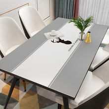 浪漫满屋 家用桌布防水防油免洗餐桌垫北欧风网红桌布定制长方形茶几垫茶几布装饰办公室书桌垫轻奢定制 山川志【防水不渗透】 60cm*120cm