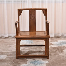 慢象红木家具非洲鸡翅木（学名：非洲崖豆木）实木牙板南宫椅实木中式仿古官帽椅靠背椅子 牙板南宫椅