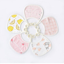 婴儿宝宝口水巾夏季系带围兜薄款新生儿童口水兜防吐奶宝宝小围嘴春秋 5条装系带小围嘴(粉色系)