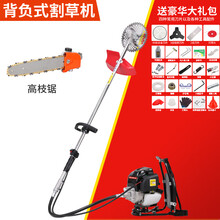 原装进口割草机四冲程背负式多功能小型家用松土锄草收割机 背负式+高枝锯+礼品