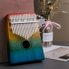 卡西达拇指琴卡林巴琴乐器手指琴kalimba拇指琴手指拇指琴手琴 彩虹色+礼包+教程