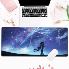 镇魂歌 鼠标垫超大号女生卡通动漫游戏周边二次元可爱加厚锁边网吧键盘垫笔记本个性定制订制办公电脑桌垫 你的名字星空 300x700x5mm