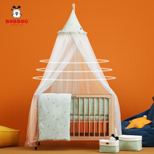 巴布豆（BOBDOG）落地蚊帐 婴儿蚊帐宝宝蚊帐儿童床蚊帐婴儿床蚊帐支架通用小孩蚊帐 婴儿落地蚊帐 600*190cm绿色  独立包装