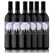 加州原瓶进口红酒整箱装三只熊仙粉黛干红葡萄酒750mL*6支 年份随机 三只熊仙粉黛6支装