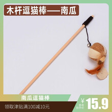 【DRE实木旗舰店】猫玩具逗猫棒逗猫杆小老鼠羽毛带铃铛猫咪玩具实木杆麻老鼠逗猫棒 南瓜款