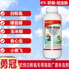 农药白粉虱专用药飞虱蚜虫小黑飞联菊啶虫脒花卉瓜果树蔬菜杀虫剂 200克*5瓶