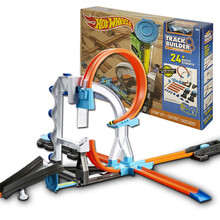 风火轮（HOT WHEELS）轨道车火辣小跑车男孩玩具车小车汽车儿童赛车模型套装六一儿童节礼物 四合一轨道组合套装