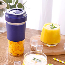 奥克斯榨汁机家用水果小型电动充电便携式网红榨汁杯学生迷你炸果汁机 蓝色【3.7V普通款】