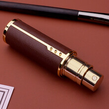 路易香浓 香水分装瓶便携底部充装真皮花露水化妆水喷雾小样空瓶分装器 真皮版 (深栗棕） 底部充装瓶