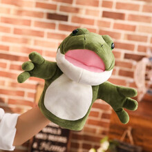 手套布偶 鳄鱼手偶玩具嘴巴能动儿童腹语手套布偶卡通鳄鱼手指玩偶毛绒娃娃MYFS 嘴巴能动青蛙手偶