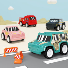 铭塔儿童玩具车 回力惯性车模型警车赛车婴儿男孩女孩宝宝 竞速迷你小汽车6部小车