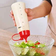 曼迪凯waideecia 挤酱瓶沙拉挤压瓶番茄酱料瓶家用挤压式酱调料瓶食品级塑料瓶 红色 550ml 2个装