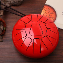 文笙 空灵鼓10寸8音11音空灵鼓学生乐器 打击乐器忘忧鼓初学者空鼓成人儿童手碟鼓12寸11音无忧鼓 新款10寸11音 中国红