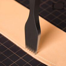 【溪沫】皮艺皮具手工diy工具多齿钢斩六棱欧式正斩皮革打孔缝线法斩 正斩2.7mm（二+六齿）