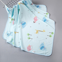 派朗卡婴儿抱被新生儿包巾包被夏季薄款宝宝裹布包布抱毯襁褓春秋夏 【单层】蓝色长颈鹿95*95cm
