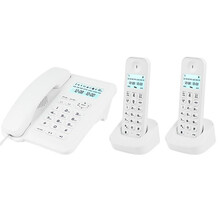 飞利浦（PHILIPS）数字无绳电话机无线座机子母机办公家用信号覆盖广 屏幕白色背光 DCTG167 白色（一拖二）