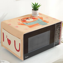 缤谷 棉麻微波炉罩布艺盖布电烤箱套厨房微波炉盖布家用防尘罩 眼睛猫