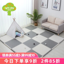 【多色可选加厚款】星期八爬行垫宝宝儿童泡沫地垫加厚拼图爬爬垫婴儿卧室家用地板垫防撞防摔 灰+白 30*30*1.2cm厚【24片装】