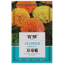 百萌（BAI MENG）矮万寿菊花种子四季开花不断室外好养易活花海臭芙蓉菊万寿菊种子园林景观工程种子 混色重瓣万寿菊种子  矮杆型  2克装约500粒厂商封装