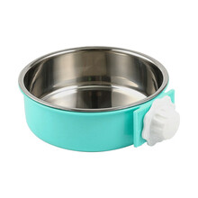 贝尼宠 狗碗 猫碗狗盆宠物饮水器挂式狗狗喝水器宠物用品 挂式不锈钢狗碗-小号-颜色随机