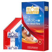 第六感避孕套安全套 超薄冰火一体凸点带刺狼牙大颗粒激点螺纹刺激 男用套套房事女性用品 第6感 冰火一体12只