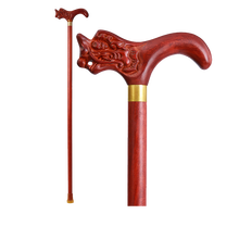 可孚 拐杖实木老人手杖红花梨木质老年人防滑拐棍龙头手杖 【红花梨】龙头握把+稳固防滑 75cm