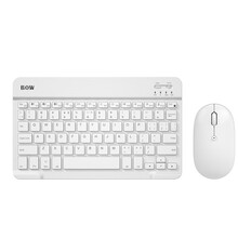 B.O.W 航世 HB032蓝牙键盘 多设备无线键盘 （充电 超薄便携 ipad平板手机办公键盘） 充电套装【象牙白】
