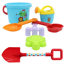 费雪儿童沙滩玩具套装宝宝玩沙工具加厚铲子和桶铲沙挖沙子城堡 沙滩玩具套装F0118+大号沙铲