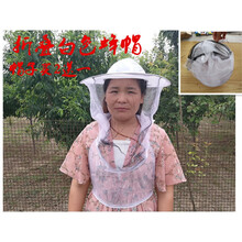折叠白色防蜂帽透气型夏季抓蜂高清遮脸网纱蜜蜂防蜂罩养具