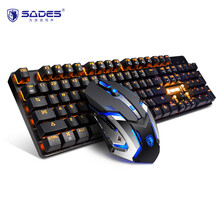 赛德斯（Sades）烽影 键鼠套装  游戏键鼠套装  机械键盘 宏编程鼠标 吃鸡套装 黑色（橙光） 青轴