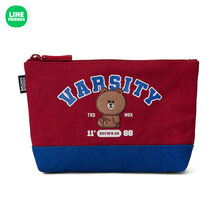 LINE FRIENDS UNIVERSITY系列 多功能轻薄收纳袋收纳包 收纳便捷包包 布朗熊(红色) (135 x 175 x 35 MM)