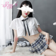品贤 性感情趣内衣 JK制服 温柔百褶裙  SM短裙透明白衬衣秘书制服套女