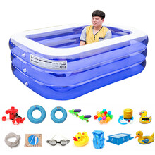 大号家庭儿童家用游泳池大人小孩游泳池充气加高加厚大型水池幼儿园室内外球池生日礼物儿童礼物 1.8米三层加厚豪华套餐