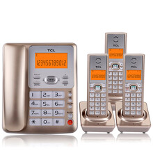 家用子母机TCLD61数字无绳电话机 无线分机子母机固话座机 商用办公室固定坐机一拖一 字母机一拖二 TCLD61金色 一拖三